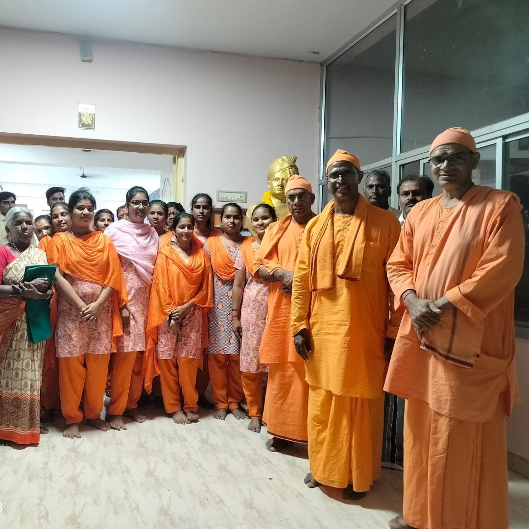 Srimat Swami Satyeshanandaji Maharaj Visit to Sri Ramakrishna Math, 
Meyyur on 25.02.2024  